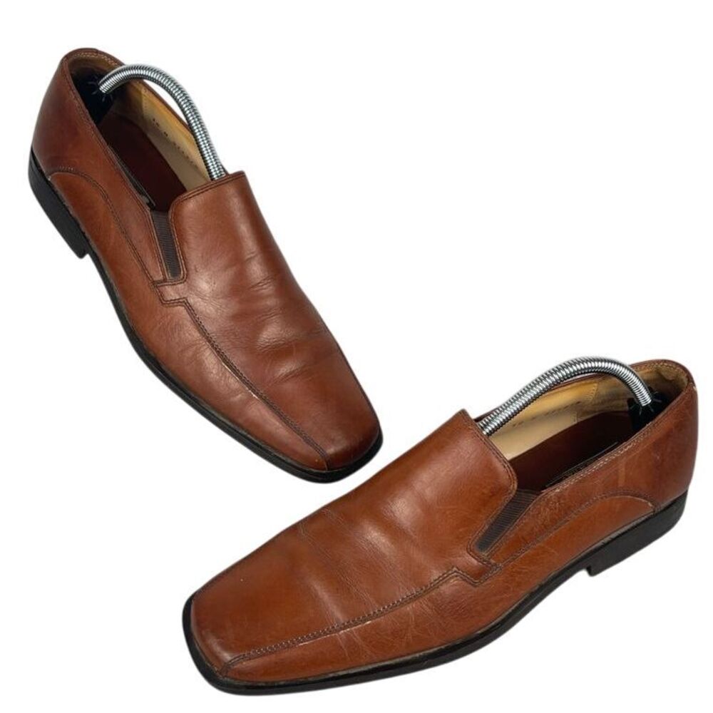 Stanley Blacker men's loafers, tan‎ brown, size 10 leather